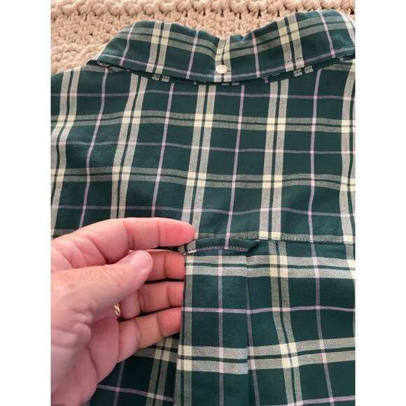 Izod Saltwater Relaxed Men's 3XLT Plaid Button Shirt Green & White - Picture 11 of 13